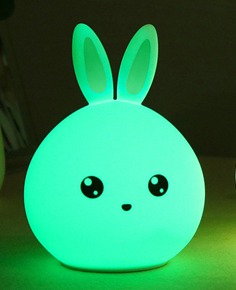Elegant Silicone LED Rabbit Night Light with Touch Sensor and Colorful Illumination