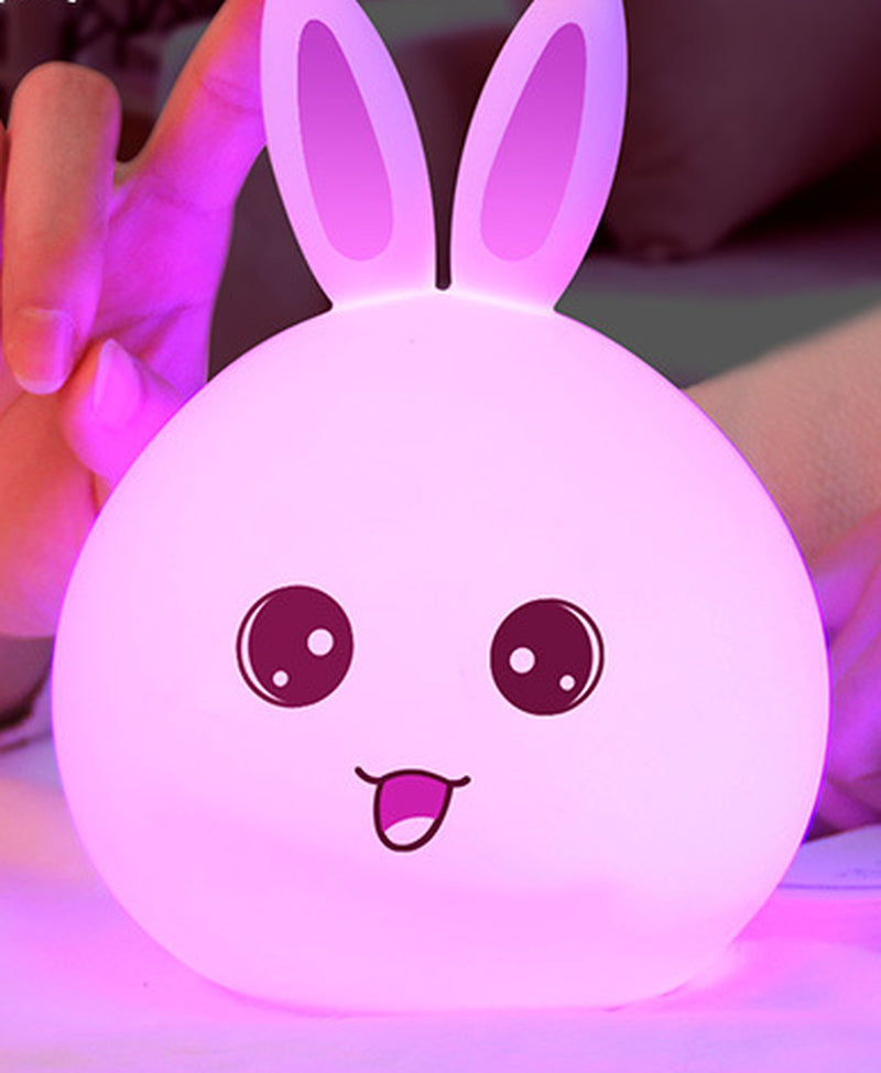 Elegant Silicone LED Rabbit Night Light with Touch Sensor and Colorful Illumination