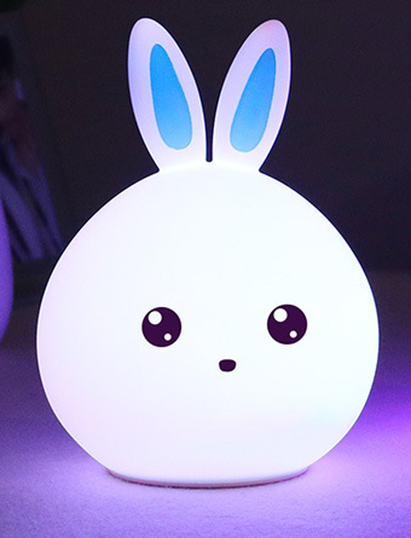 Elegant Silicone LED Rabbit Night Light with Touch Sensor and Colorful Illumination
