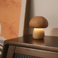 Wooden Mushroom LED Night Light with Touch Switch Bedside Table Lamp 
