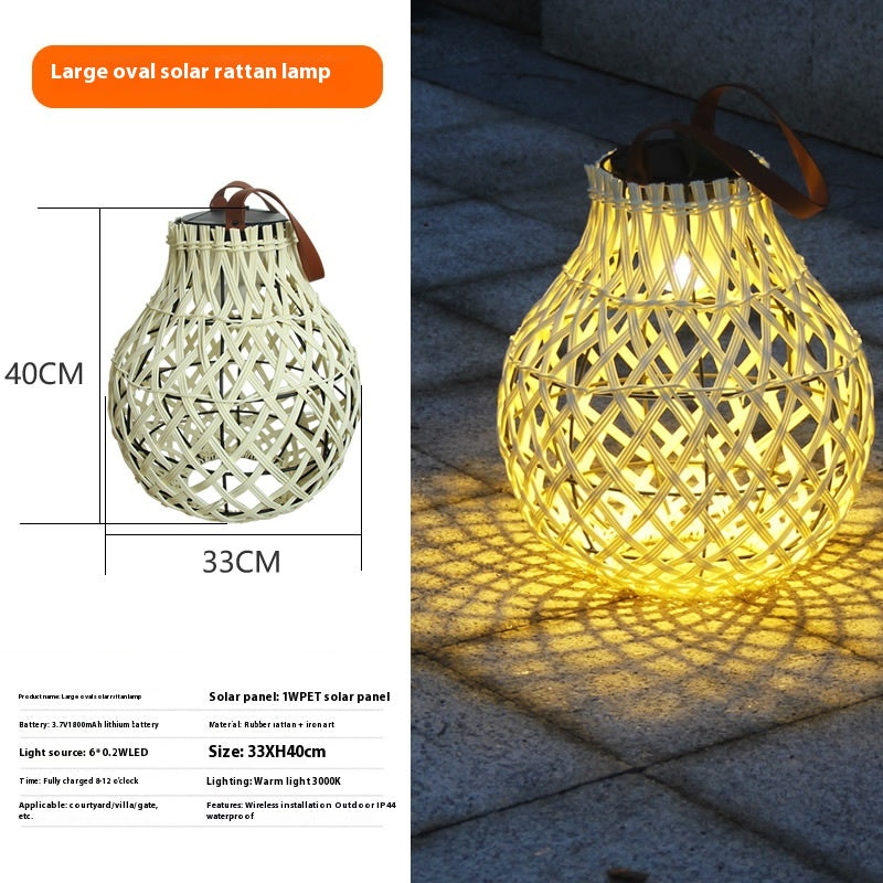 Outdoor Solar Bamboo Lantern Lights 
